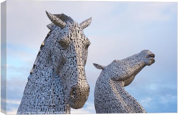 The Kelpies at sunrise Canvas Print by Stephen Taylor