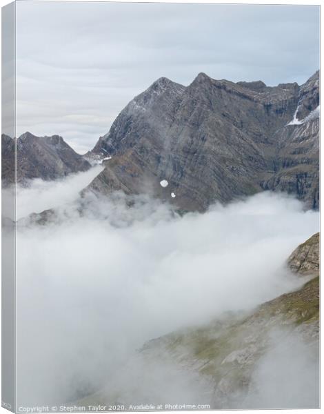 Gavarnie cloud inversion Canvas Print by Stephen Taylor