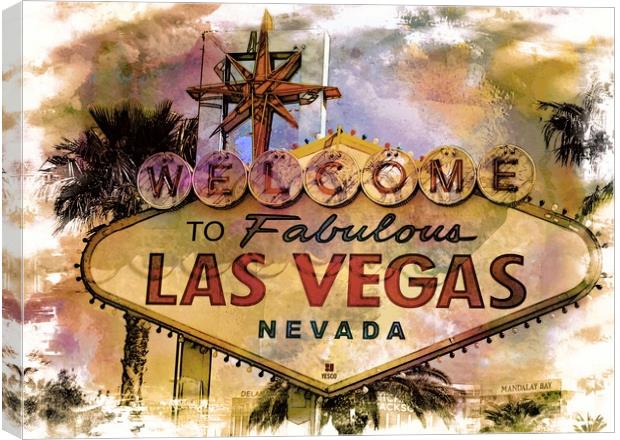           Welcome to Las Vegas Canvas Print by Andy Smith