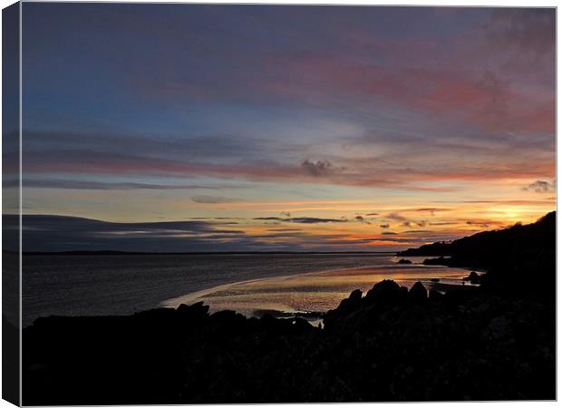 Sunset over the Fleet estuary towards Wigtown Canvas Print by Andy Smith