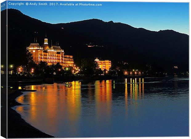  Grand Hotel Des Iles Borromees          Canvas Print by Andy Smith