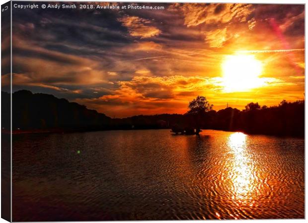 Radiant Sunset over Etherow Park Canvas Print by Andy Smith
