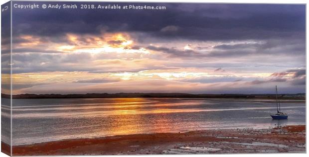 Golden Sunsets on Ravenglass Estuary Canvas Print by Andy Smith