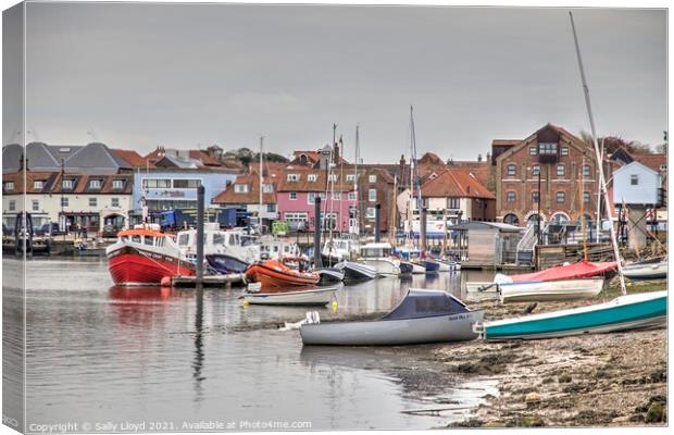 Port of Wells, Harbour view  Canvas Print by Sally Lloyd