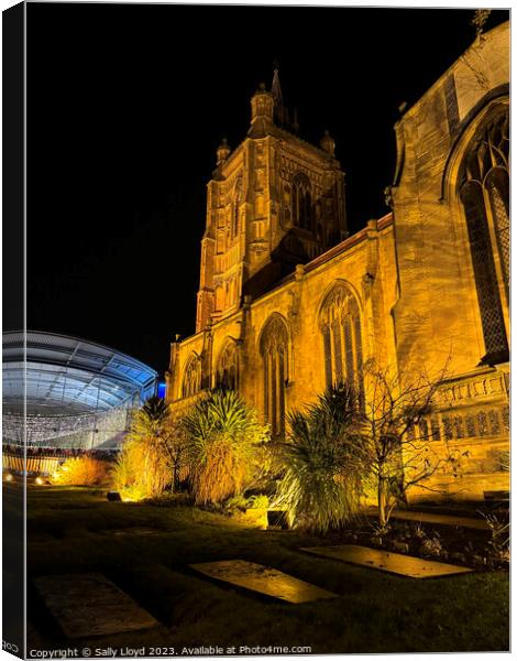 St Peter Mancroft & The Forum Norwich at Night Canvas Print by Sally Lloyd