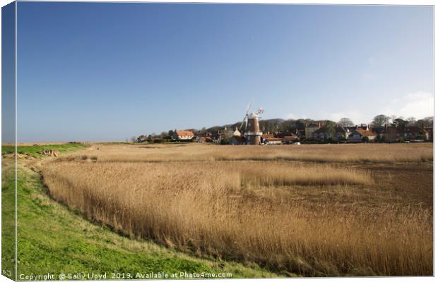 View of Cley Mill, north Norfolk Canvas Print by Sally Lloyd