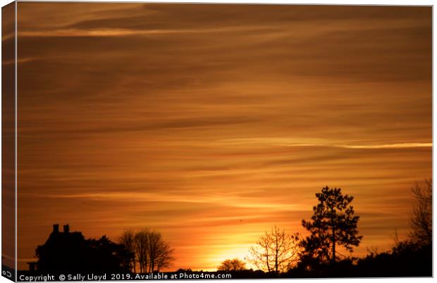 Blakeney Silhouette Sunset Canvas Print by Sally Lloyd