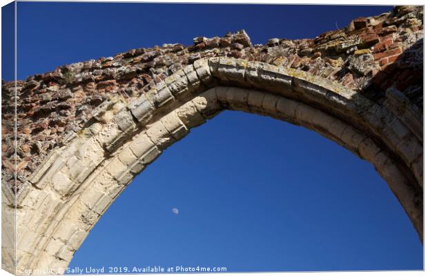 The moon at St Benet's Norfolk Canvas Print by Sally Lloyd