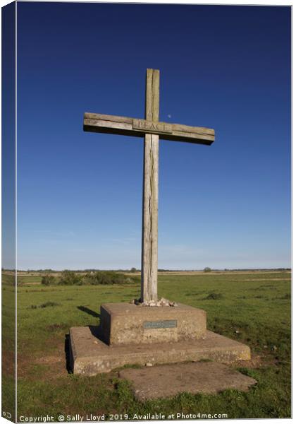 Cross of Peace at St Benet's Abbey, Norfolk Canvas Print by Sally Lloyd