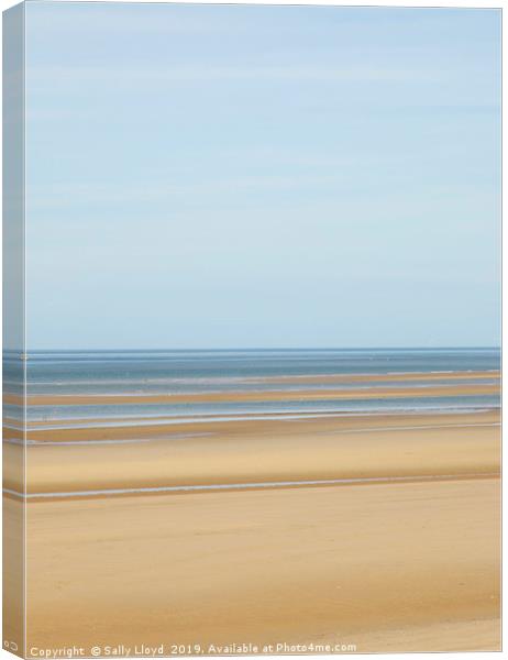 Out to sea at Holkham beach Canvas Print by Sally Lloyd