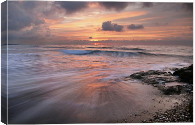 Majestic Sunrise at Branksome Chine Beach Canvas Print by paul cobb