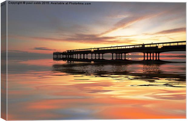  Sunset pier. Canvas Print by paul cobb