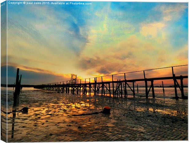  Low tide jetty. Canvas Print by paul cobb