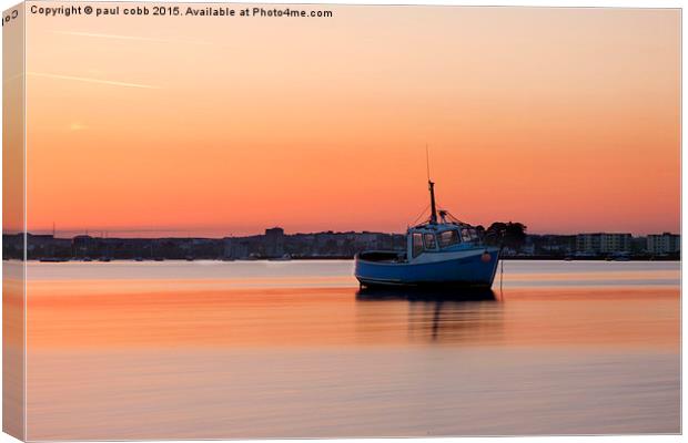  Teal sunset. Canvas Print by paul cobb