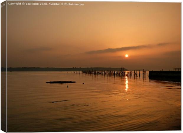 Into the dusky sunset. Canvas Print by paul cobb