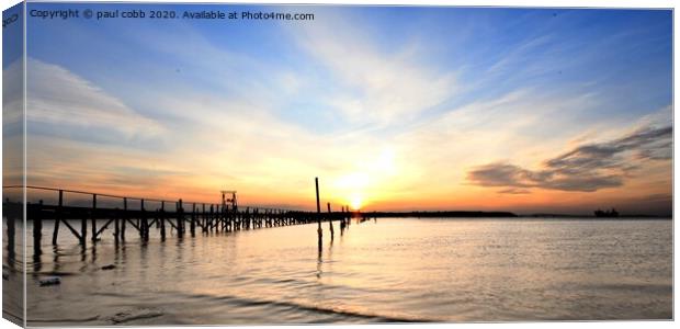 Sunset across the bay.  Canvas Print by paul cobb