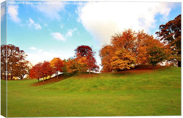 Beautiful, sunny autumn in the park Canvas Print by Malgorzata Larys