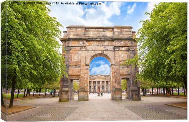  Glasgow Green & McLennan Arch, Scotland  Canvas Print by Malgorzata Larys