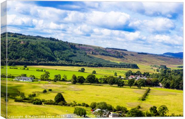 Beautiful hills and fields of Scotland Canvas Print by Malgorzata Larys