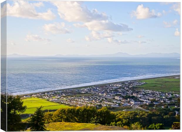 Fairbourne Sea View Canvas Print by Ellie Rose