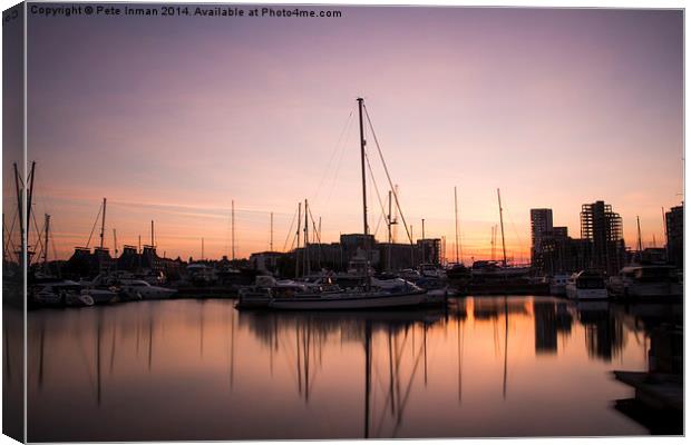 Ipswich Waterfront Sunset Canvas Print by Pete Inman