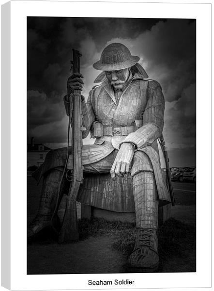  seaham harbour soldier Canvas Print by Jim Doneathy