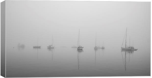  Tobermory in a summer fog Canvas Print by Ian Young
