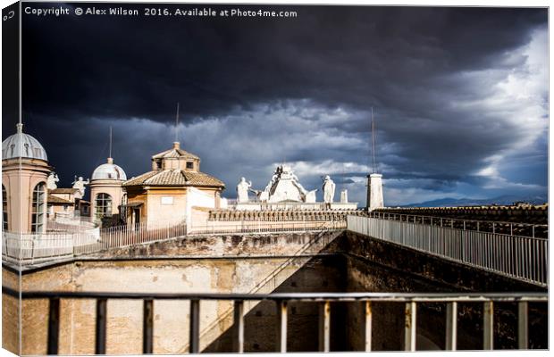 the Roof of The Papal Basilica of St. Peter Canvas Print by Alex Wilson