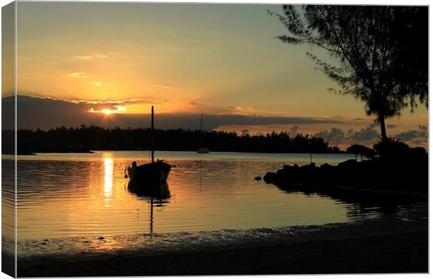 Mauritian Sunset Canvas Print by Peter Ready