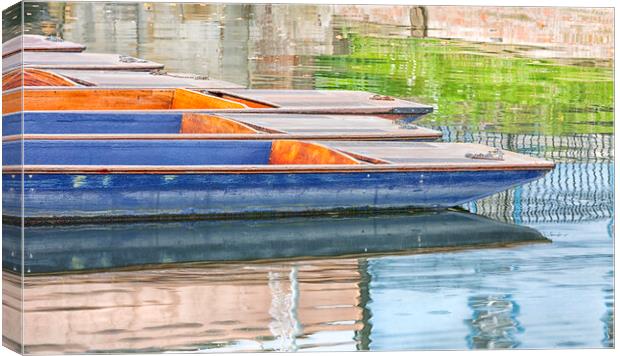 Punts on the Cam Canvas Print by Mark Godden