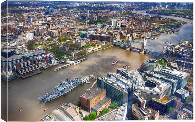 Tower Bridge from The Shard  Canvas Print by Mark Godden