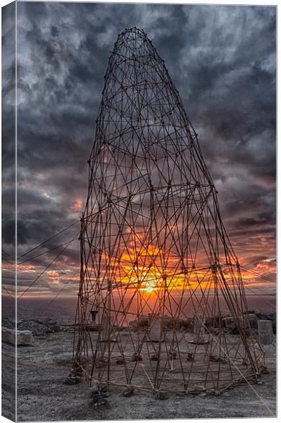  Bamboo Tower at sunset Canvas Print by Mark Godden