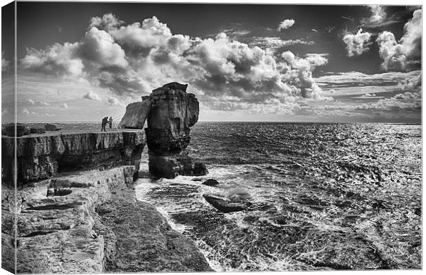  Pulpit Rock in mono  Canvas Print by Mark Godden