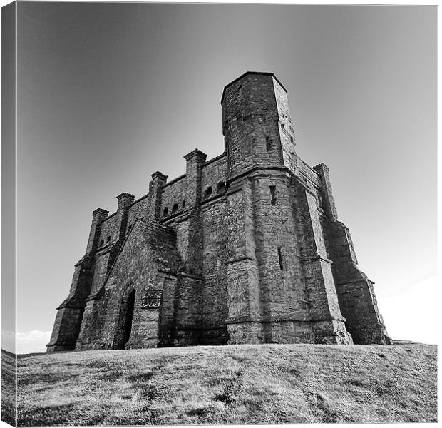  St Catherine's Chapel in mono.  Canvas Print by Mark Godden