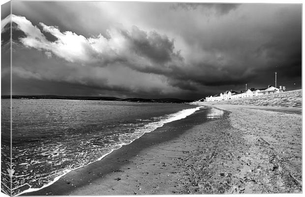 Storm over Exmouth in mono.  Canvas Print by Mark Godden