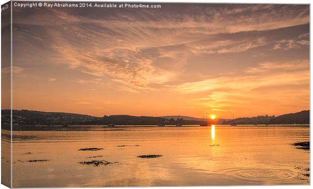  Sunset Over the Dart Canvas Print by Ray Abrahams