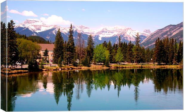 Reflections from Banff Canvas Print by Judith Lightfoot