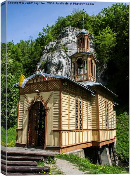 OJCOWSKI NATIONAL PARK - CHAPEL "ON WATER" Canvas Print by Judith Lightfoot