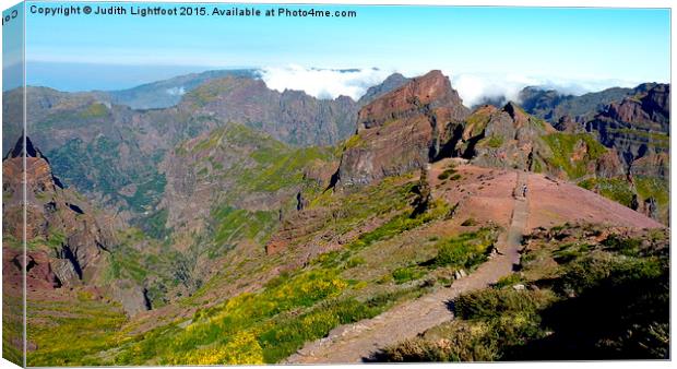 A QUIET STROLL IN THE MOUNTAINS OF MADEIRA  Canvas Print by Judith Lightfoot