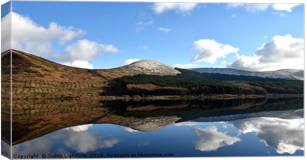 Reflections on Loch Doon Scotland Canvas Print by Judith Lightfoot