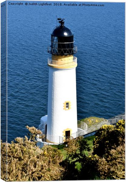 Maughold Head Lighthouse Canvas Print by Judith Lightfoot