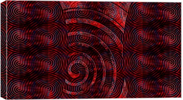 Redgray Spirals Extending Canvas Print by Florin Birjoveanu