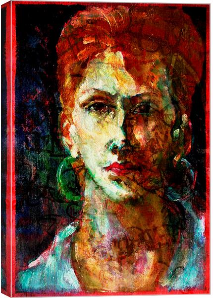  Placid Face Painting & Texture Canvas Print by Florin Birjoveanu