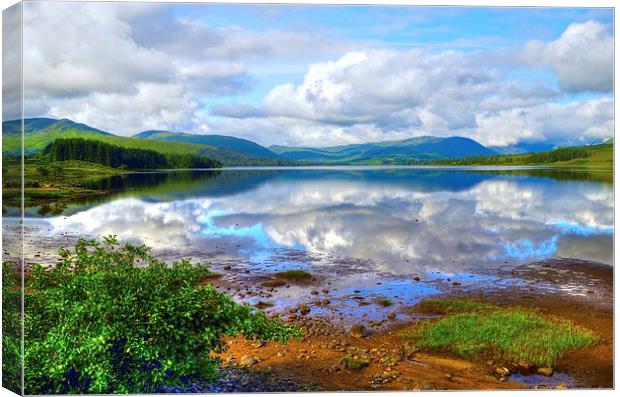  Loch Tulla on the A82 road North .  Canvas Print by Kenny McCormick