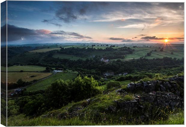  Millers Dale Sunrise Canvas Print by John Cropper