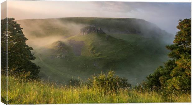 A Misty Peters Stone Morning Canvas Print by John Cropper