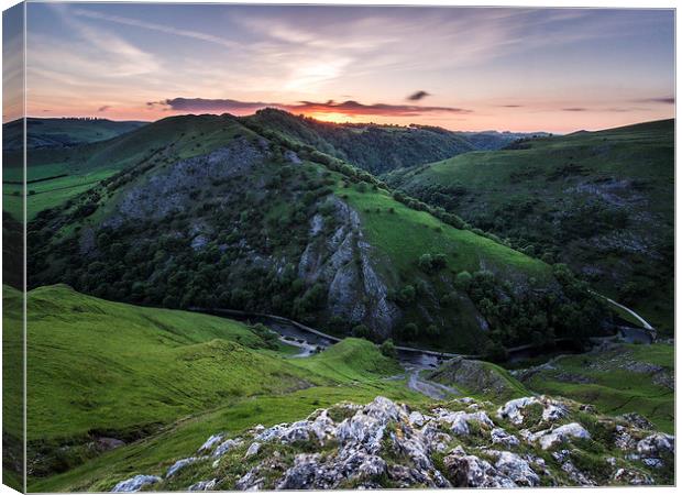  Dovedale Sunset Canvas Print by John Cropper