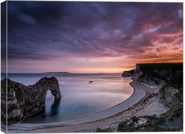  Durdle Dor Sunset Canvas Print by John Cropper