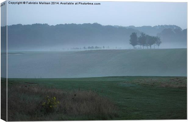 Misty September Morning On The Surrey Hills Canvas Print by Fabrizio Malisan