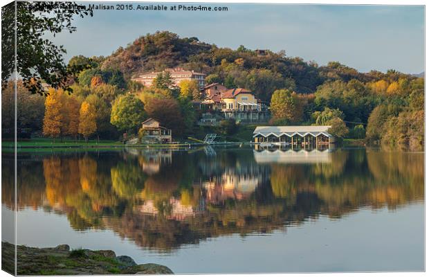  Autumnal reflection in lake Sirio Canvas Print by Fabrizio Malisan